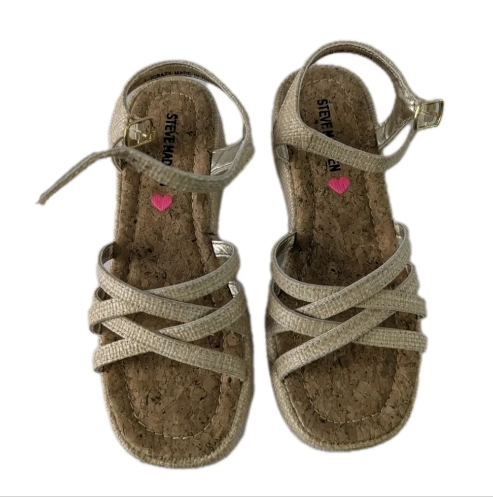 Steve Madden Kids JCrazy Raffia Sandals NIB Girls 1